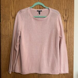 Eileen Fisher Organic Cotton Bateau Neck Sweater In Powder Pink- X-Large - NWT